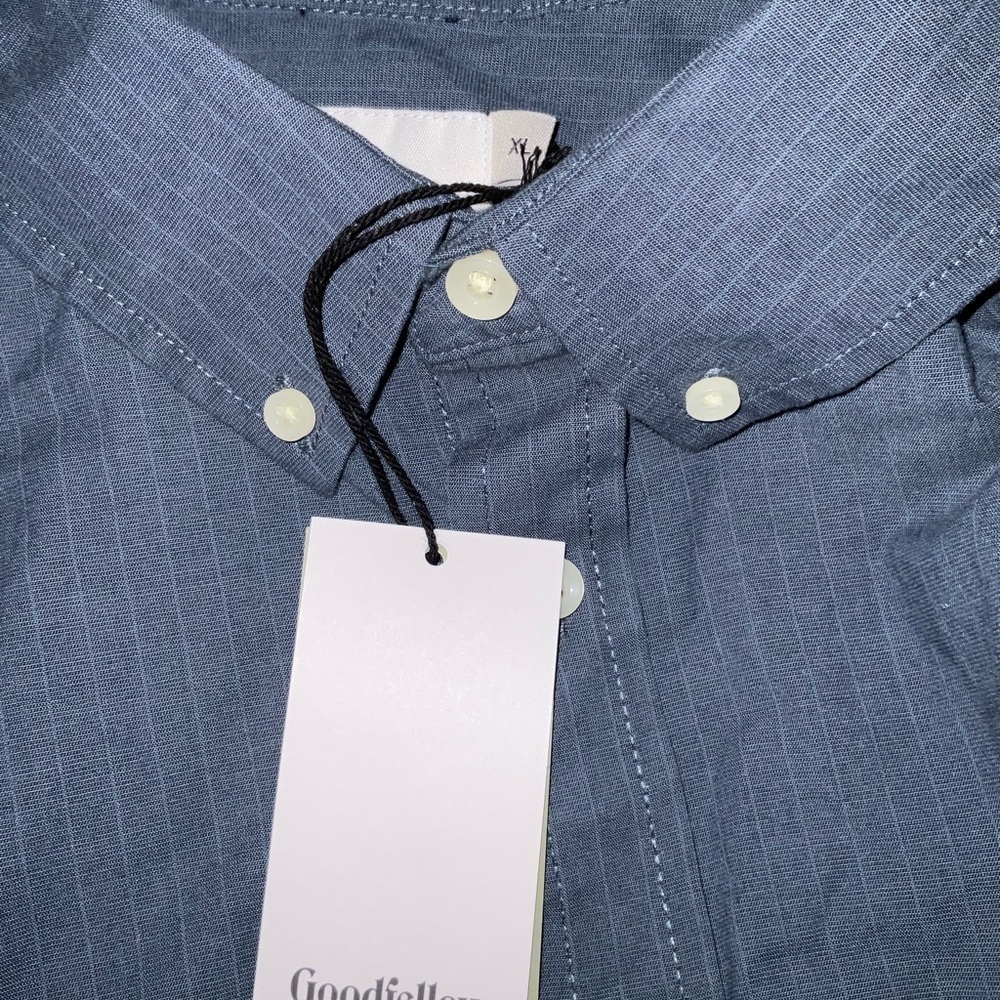 Men’s new size XL blue shirt sleeve button front shirt NWT GoofFellow & CO - Picture 4 of 5